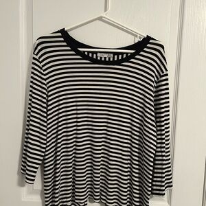 Dex Black and White Striped Women's Top